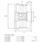 Poulie lente d’alternateur AS-PL UD13208AFP, BOSCH F00M991078, F00M991116, F00M991192, CARGO 233657, 332303