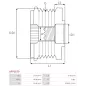 Poulie lente d’alternateur AS-PL UD101327AFP pour UD10861AP, UD13247AFP, BOSCH F00M991139, F00M991240, CARGO 237280