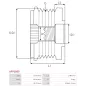 Poulie lente d’alternateur AS-PL UD11594AFP, BOSCH F00M349835, F00M991278, F00M992709, F00MA47700, CARGO 333072, IKA 3.5431.0