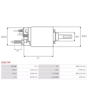 Solénoïdes de démarreur pour MITSUBA SM44207, SM442081N, SM44210, SM44