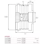 Poulie lente d’alternateur AS-PL UD11567AFP, BOSCH F00M992718, CARGO 333073, IKA 3.5438.1, INA 5350211, 535021110, F-553240