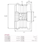 Poulie lente d’alternateur AS-PL UD101352AFP pour UD11563AFP, BOSCH F00M992719, CARGO 333695, IKA 3.5464.0, 3.5464.1