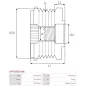 Poulie lente d’alternateur AS-PL UD11563AFP pour UD13267AFP, BOSCH F00M992719, CARGO 333695, IKA 3.5464.0, 3.5464.1