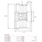 Poulie lente d’alternateur AS-PL UD11589AFP, BOSCH F00M349911, F00M599819, F00M991264, CARGO 333711, HELLA 8XU358038-971