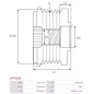 Poulie lente d’alternateur AS-PL UD11585AFP, BOSCH F00M599502, F00M599740, F00M599822, F00M992740, F00M992774, CARGO 333701