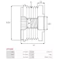 Poulie lente d’alternateur AS-PL UD11569AFP, BOSCH F00M992730, CARGO 333700, IKA 3.5465.0, 3.5465.1, INA 5350234, 5350234000