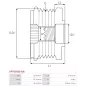 Poulie lente d’alternateur AS-PL UD11569AFP pour UD13269AFP, BOSCH F00M992730, CARGO 333700, IKA 3.5465.0, 3.5465.1