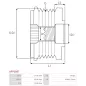 Poulie lente d’alternateur AS-PL UD11558AFP, CARGO 333078, FORD 6G9N10D311AA, IKA 3.5372.1, INA 5350175, LITENS 600803, 920803