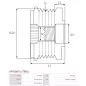 Poulie lente d’alternateur CARGO 333078, FORD 6G9N10D311AA, IKA 3.5372.1, INA 5350175, LITENS 600803, 920803, RUVILLE 56556