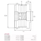 Poulie lente d’alternateur AS-PL UD11593AFP, BOSCH F00M591124, F00M591125, F00M599420, F00M599497, F00M599498, CARGO 333429