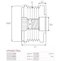 Poulie lente d’alternateur AS-PL UD11578AFP pour UD13272AFP, CARGO 333431, FORD 6G9N6A312AE, 6G9N6A312AF, INA 5350195