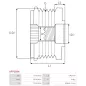 Poulie lente d’alternateur AS-PL UD11560AFP, IKA 3.5370.1, INA 600650, 920650, JOHN DEERE 362DC08C, AL156091, AL166836, L112969