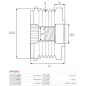 Poulie lente d’alternateur AS-PL UD11562AFP, BOSCH F00M991241, F00M991371, IKA 3.5363.1, LITENS 920797, VISNOVA 87-42-43