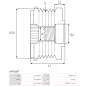 Poulie lente d’alternateur AS-PL UD101418AFP pour UD15226AFP, BOSCH F000BL9179, F00M591112, F00M591113, F00M591133, F00M591146