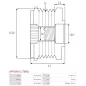 Poulie lente d’alternateur AS-PL UD03210AFP, BOSCH F000BL9179, F00M591112, F00M591113, F00M591133, F00M591146, F00M599448