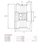 Poulie lente d’alternateur AS-PL UD14006AFP, CARGO 335604, IKA 3.5504.1, INA 535027400, 5350274000, 535027410, F-55842402