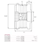 Poulie lente d’alternateur AS-PL UD19943AFP, CARGO 335604, IKA 3.5504.1, INA 535027400, 5350274000, 535027410, F-55842402