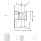 Poulie lente d’alternateur AS-PL UD15140AFP, BOSCH F00M591105, F00M591108, F00M591118, F00M591126, F00M599430, F00M599491