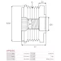 Poulie lente d’alternateur AS-PL UD19818AFP, BOSCH F000BL29L7, INA 5350294000, 535029410, F-600396, NISSAN 23100-4KD0B