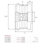 Poulie lente d’alternateur AS-PL UD19814AFP, BOSCH F000BL29M5, INA 5350298000, 535029810, F-602157, RUVILLE 56847, ZEN 5792