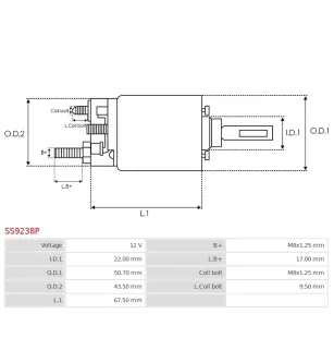 Solénoïdes de démarreur pour MITSUBA SM30204, SM30207, SM30216
