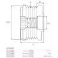 Poulie lente d’alternateur AS-PL UD101460AFP, BOSCH F000BL29N3, INA 5350309000, 535030910, F-603800, RUVILLE 56848, ZEN 5805