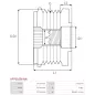 Poulie lente d’alternateur AS-PL UD809903AFP, CARGO 333694, INA 5350223000, 535022310, F-556615.01