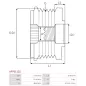 Poulie lente d’alternateur AS-PL UD18154AFP, BOSCH F00M991139, F00M991240, CARGO 237280, FIAT 77363565, IKA 3.3572.1