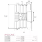 Poulie lente d’alternateur AS-PL UD810434(LITENS)AFP, INA 535034210, LITENS 1013663, 920663, MERCEDES 2741550415, A2741550415