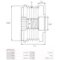 Poulie lente d’alternateur AS-PL UD101544AFP pour UD21203AFP, INA 535030010, F-580907