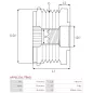 Poulie lente d’alternateur AS-PL UD810427(LITENS)AFP, BOSCH F00M630114, F00M699408, INA 1006533, 535033310, LITENS 920065