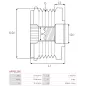 Poulie lente d’alternateur AS-PL UD42866AFP, BOSCH F00M349911, F00M599819, F00M991264, CARGO 333711, HELLA 8XU358038-971