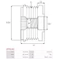 Poulie lente d’alternateur AS-PL UD46540AFP, BOSCH F000BL9481, F00M147807, F00M147831, F00M147936, F00M991216, F00M991231