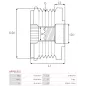 Poulie lente d’alternateur AS-PL UD101475AFP, INA F-587805.01