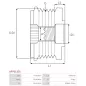 Poulie lente d’alternateur AS-PL UD101496AFP pour UD101541AFP, BOSCH F00M391173, ZNP 29012