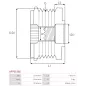 Poulie lente d’alternateur AS-PL UD101525AFP, BOSCH F00M691145, INA 5350359000, 535035910, F-633084, MERCEDES A0009062209