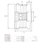 Poulie lente d’alternateur AS-PL UD30152AFP, LITENS 1024692, 201213, 920692, PSH 051.001.012.820