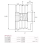 Poulie lente d’alternateur CARGO 230527, HYUNDAI / KIA 0K55418W11, 37321-4X300, 37321-4X301, 373214X210, 373214X300, 373214X301