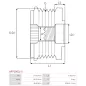 Poulie lente d’alternateur CARGO 230526, DELCO 10484670, IKA 3.3537.1, INA 5350033000, 535003310, F-230753, F-230753.03