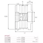 Poulie lente d’alternateur AS-PL UD11581AFP, CARGO 333699, IKA 3.5481.0, 3.5481.1, INA 5350228, 5350228000, 535022810, F-564321