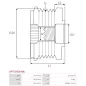 Poulie lente d’alternateur AS-PL UD11581AFP, CARGO 333699, IKA 3.5481.0, 3.5481.1, INA 5350228, 5350228000, 535022810, F-564321