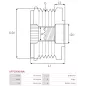 Poulie lente d’alternateur AS-PL UD11574AFP pour UD11581AFP, UD13277AFP, CARGO 333698, 333699, IKA 3.5481.1, 3.5482.0, 3.5482.1