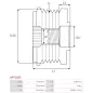 Poulie lente d’alternateur AS-PL UD11572AFP, CHEVROLET 55567951, 55580126, DELCO 222588, 222921, IKA 3.5457.0, 3.5457.1