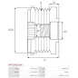 Poulie lente d’alternateur AS-PL UD11572AFP pour UD13278AFP, CARGO 334022, CHEVROLET 55567951, 55580126, DELCO 222588, 222921