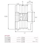 Poulie lente d’alternateur AS-PL UD11561AFP, CARGO 332046, IKA 3.5459.0, 3.5459.1, INA 5350204000, 535020410, F-563945