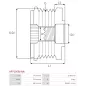 Poulie lente d’alternateur AS-PL UD11561AFP pour UD13279AFP, CARGO 332046, IKA 3.5459.0, 3.5459.1, INA 5350204000, 535020410