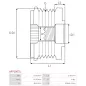 Poulie lente d’alternateur AS-PL UD19940AFP pour UD48650AFP, UD50208AFP, CARGO 333697, CHEVROLET 96868420, IKA 3.5497.1