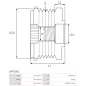 Poulie lente d’alternateur BOSCH F000BL2237 pour F000BL9489, F00M991948, CARGO 233989, 333604, HITACHI 23151-6N20A, GD216009