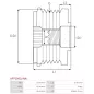 Poulie lente d’alternateur AS-PL UD13280AFP, BOSCH F000BL2237, F000BL9489, F00M991948, CARGO 233989, 333604