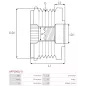 Poulie lente d’alternateur BOSCH F000BL2237 pour F000BL9489, F00M991948, CARGO 233989, 333604, HITACHI 23151-6N20A, GD216009